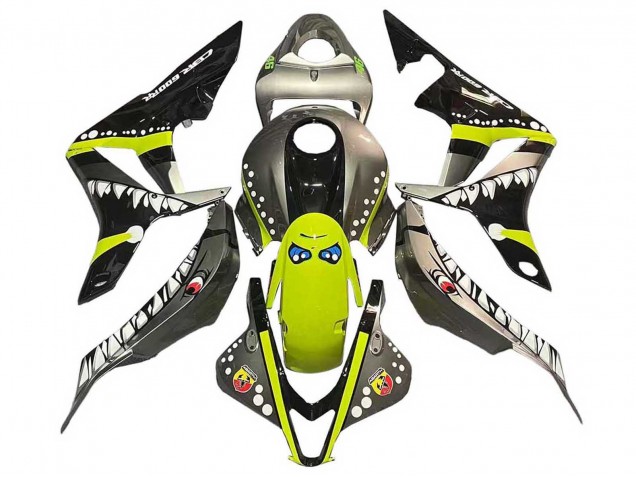 2007-2008 Honda CBR600RR Motorcycle Fairings - Grey Fluorescent Yellow Shark Canada Websites