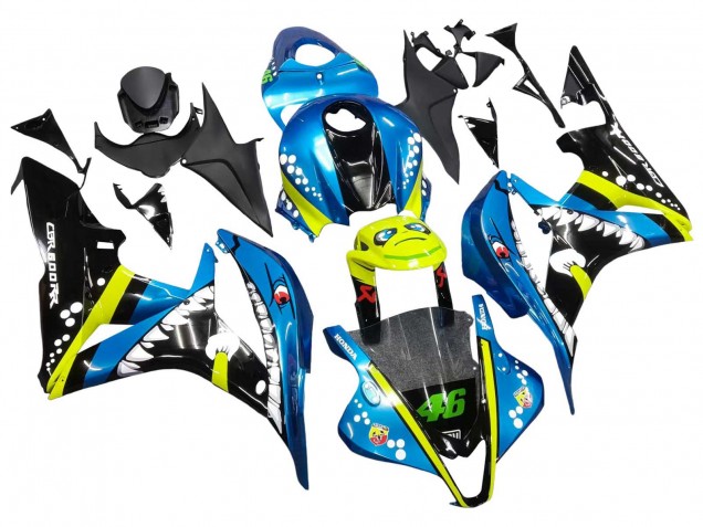 2007-2008 Honda CBR600RR Motorcycle Fairings - Green Yellow Glossy Black Shark 46 Canada Websites