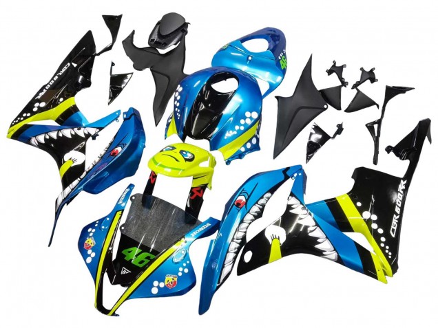 2007-2008 Honda CBR600RR Motorcycle Fairings - Green Yellow Glossy Black Shark 46 Canada Websites