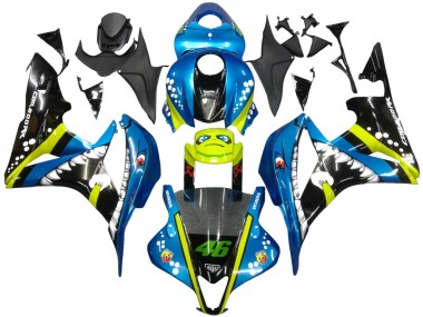 2007-2008 Honda CBR600RR Motorcycle Fairings - Green Yellow Glossy Black Shark 46 Canada Websites