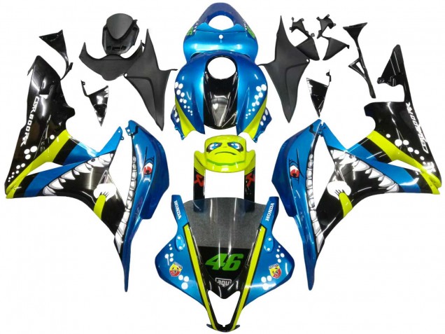 2007-2008 Honda CBR600RR Motorcycle Fairings - Green Yellow Glossy Black Shark 46 Canada Websites