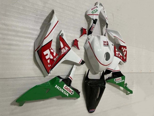 2007-2008 Honda CBR600RR Motorcycle Fairings - White Green Red Castrol Canada Websites
