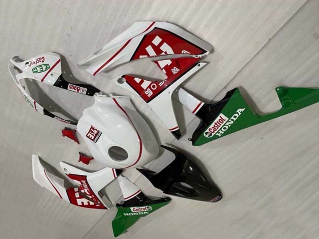 2007-2008 Honda CBR600RR Motorcycle Fairings - White Green Red Castrol Canada Websites