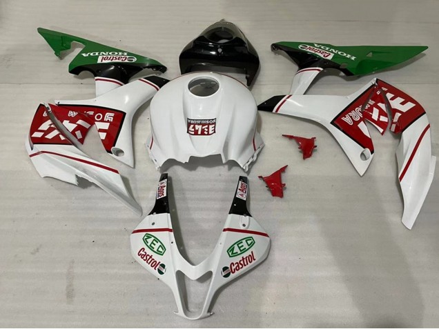 2007-2008 Honda CBR600RR Motorcycle Fairings - White Green Red Castrol Canada Websites
