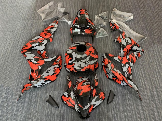 2007-2008 Honda CBR600RR Motorcycle Fairings - Red Grey Camouflage Canada Websites