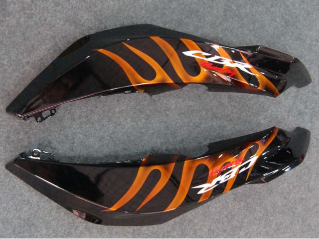 2007-2008 Honda CBR600RR Motorcycle Fairings - Glossy Black Orange Flame Canada Websites