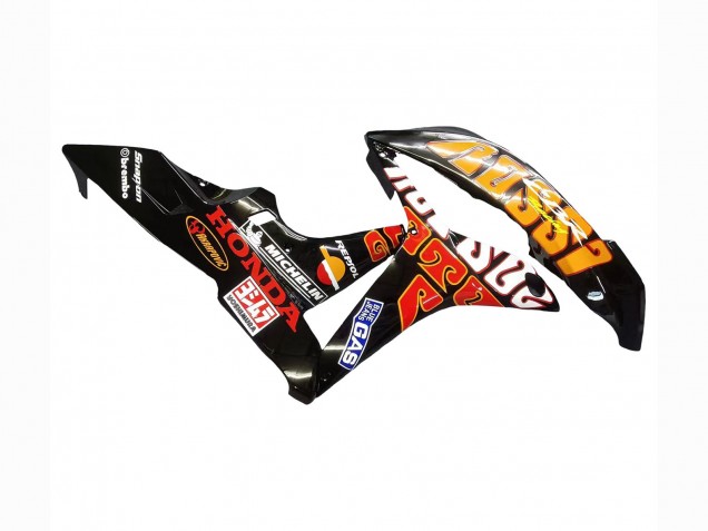 2007-2008 Honda CBR600RR Motorcycle Fairings - Yellow Orange Glossy Black Rossi Repsol Canada Websites