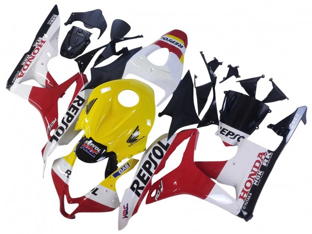 2007-2008 Honda CBR600RR Motorcycle Fairings - White Yellow Red Repsol HRC Canada Websites