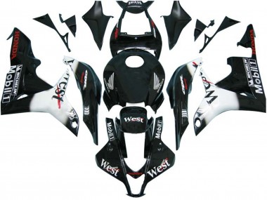 2007-2008 Honda CBR600RR Motorcycle Fairings - Glossy Black White West Canada Websites