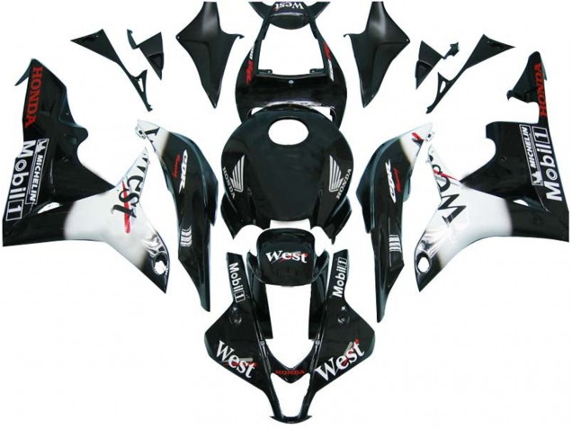 2007-2008 Honda CBR600RR Motorcycle Fairings - Glossy Black White West Canada Websites