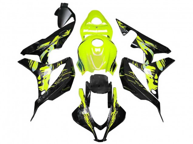 2007-2008 Honda CBR600RR Motorcycle Fairings - Yellow Glossy Black Canada Websites