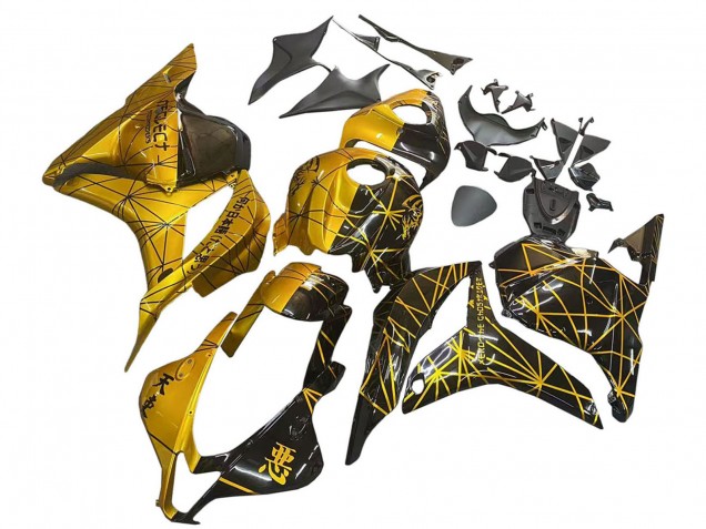 2009-2012 Honda CBR600RR Motorcycle Fairings - Gold Glossy Black Canada Websites