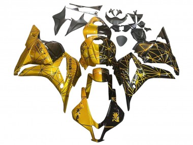 2009-2012 Honda CBR600RR Motorcycle Fairings - Gold Glossy Black Canada Websites