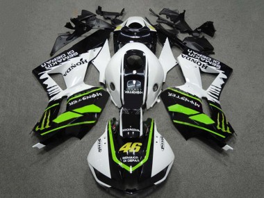 2009-2012 Honda CBR600RR Motorcycle Fairings - White Green Glossy Black Semakin Didepan Monster 46 Canada Websites