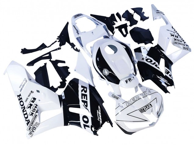 2013-2023 Honda CBR600RR Motorcycle Fairings - White Glossy Black Repsol Canada Websites