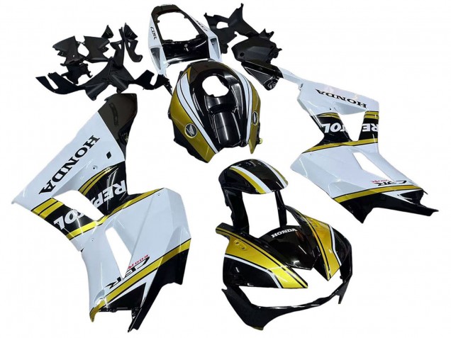 2013-2023 Honda CBR600RR Motorcycle Fairings - White Gold Glossy Black Repsol Canada Websites
