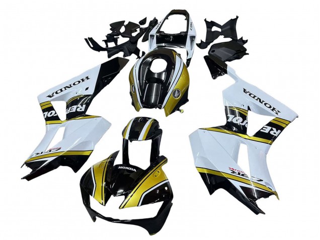 2013-2023 Honda CBR600RR Motorcycle Fairings - White Gold Glossy Black Repsol Canada Websites