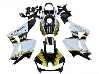 2013-2023 Honda CBR600RR Motorcycle Fairings - White Gold Glossy Black Repsol Canada Websites