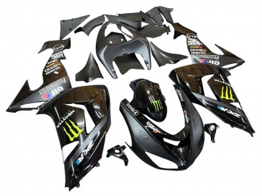 2006-2007 Kawasaki ZX10R Motorcycle Fairings - Grey Yellow Glossy Black Monster Elf Canada Websites