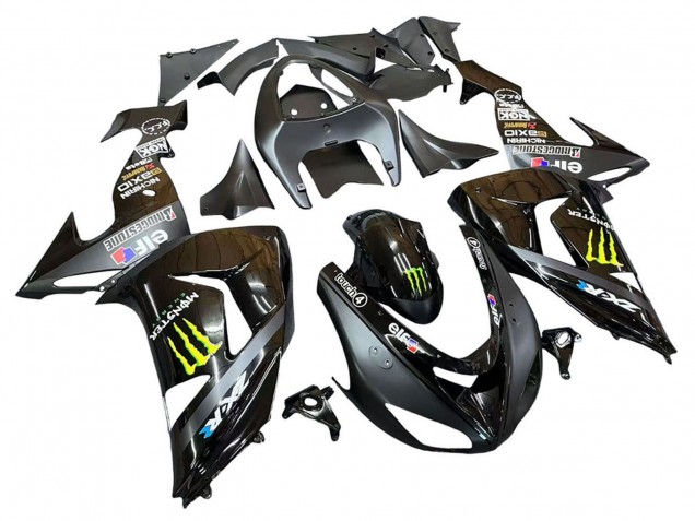 2006-2007 Kawasaki ZX10R Motorcycle Fairings - Grey Yellow Glossy Black Monster Elf Canada Websites
