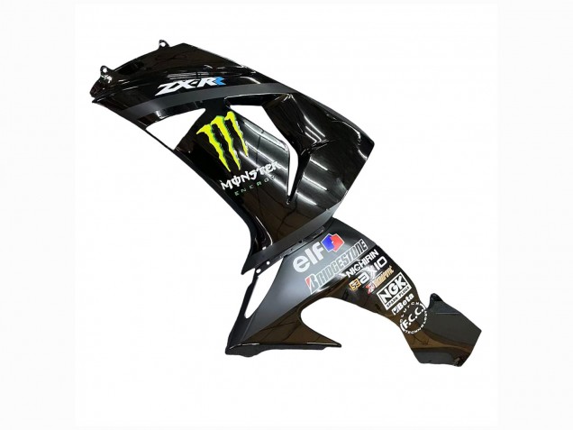 2006-2007 Kawasaki ZX10R Motorcycle Fairings - Grey Yellow Glossy Black Monster Elf Canada Websites