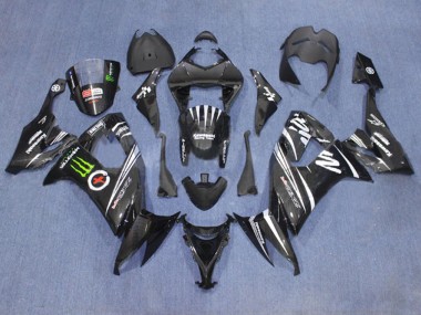 2006-2007 Kawasaki ZX10R Motorcycle Fairings - Matte Black White Green Monster Canada Websites