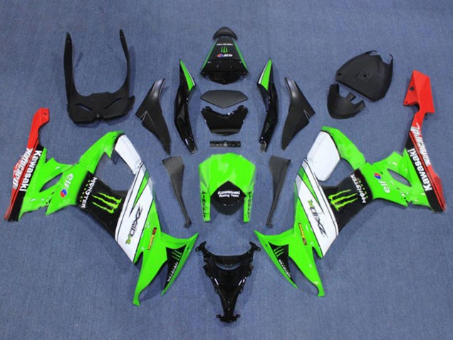 2008-2010 Kawasaki ZX10R Motorcycle Fairings - Green White Red Black Monster Canada Websites