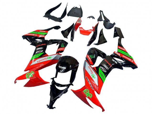2008-2010 Kawasaki ZX10R Motorcycle Fairings - Red Green Black Canada Websites