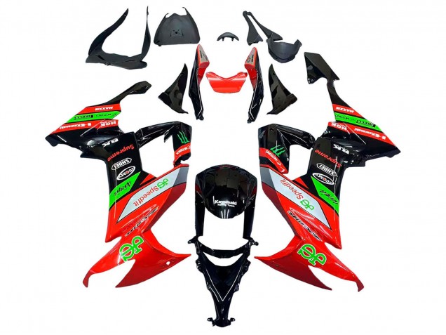 2008-2010 Kawasaki ZX10R Motorcycle Fairings - Red Green Black Canada Websites