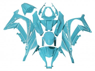 2008-2010 Kawasaki ZX10R Motorcycle Fairings - Light Blue White Lines Canada Websites