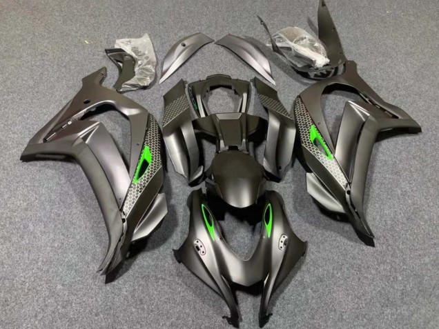 2016-2020 Kawasaki ZX10R Motorcycle Fairings - Matte Black Green Honeycomb Canada Websites