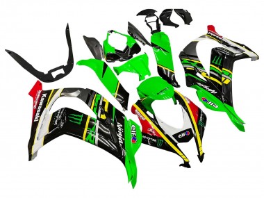2016-2020 Kawasaki ZX10R Motorcycle Fairings - Green Yellow Red Black Elf Monster Canada Websites