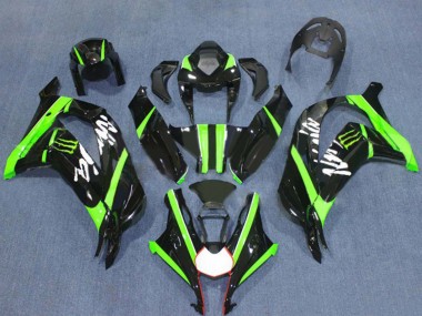 2016-2020 Kawasaki ZX10R Motorcycle Fairings - Glossy Black Green Monster Canada Websites