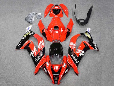 2016-2020 Kawasaki ZX10R Motorcycle Fairings - Red Glossy Black White Monster 18 Canada Websites