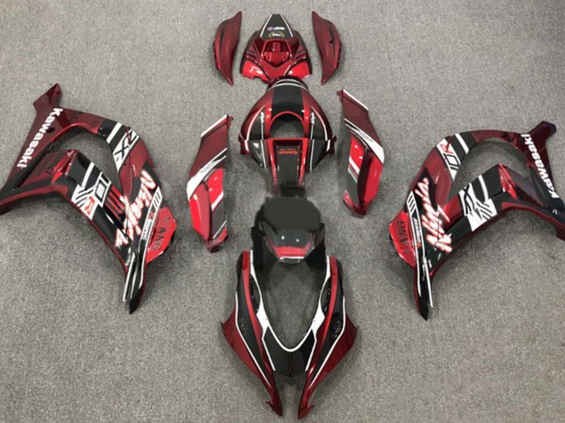 2016-2020 Kawasaki ZX10R Motorcycle Fairings - Maroon Red White Glossy Black Canada Websites