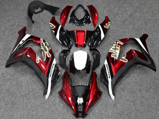 2016-2020 Kawasaki ZX10R Motorcycle Fairings - Red Glossy Black White Canada Websites