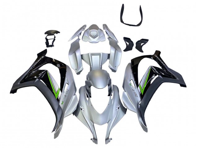 2016-2020 Kawasaki ZX10R Motorcycle Fairing - Silver Green Black Canada Websites