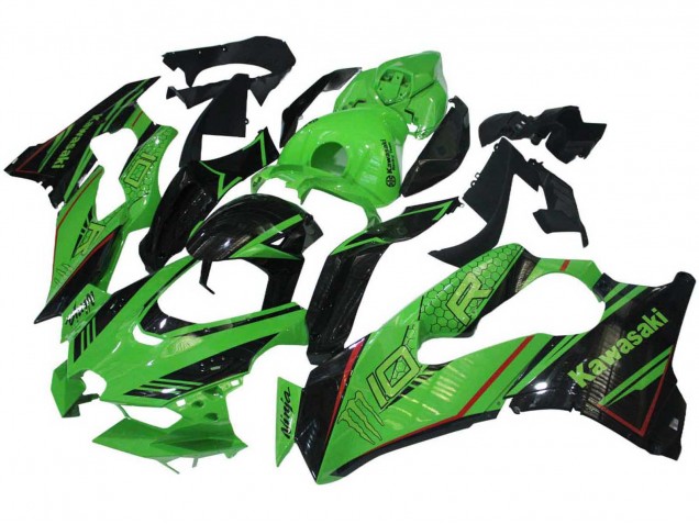 2021-2025 Kawasaki ZX10R Motorcycle Fairings - Green Glossy Black Canada Websites