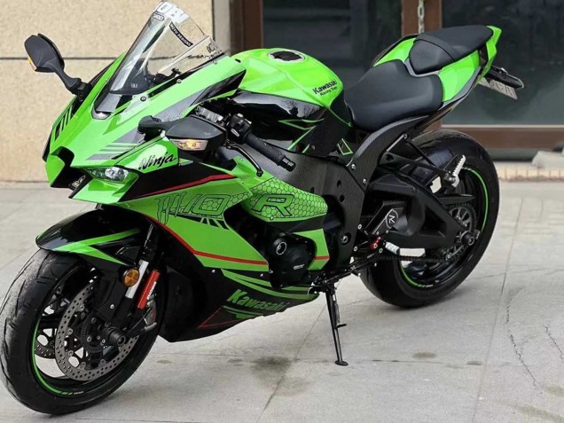 2021-2025 Kawasaki ZX10R Motorcycle Fairings - Green Glossy Black Canada Websites
