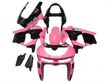 1998-1999 Kawasaki ZX6R Motorcycle Fairings - Pink Glossy Black Elf Bridgestone Canada Websites