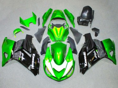 2006-2011 Kawasaki ZX14R ZZR1400 Motorcycle Fairings - Green White Glossy Black Canada Websites