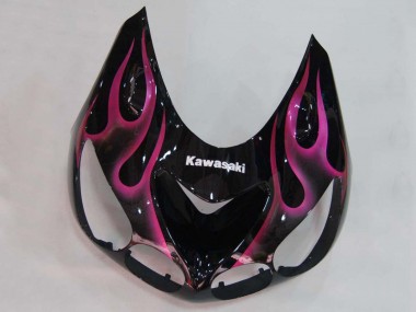 2006-2011 Kawasaki ZX14R ZZR1400 Motorcycle Fairings - Glossy Black Red Pink Flame Canada Websites