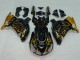 2006-2011 Kawasaki ZX14R ZZR1400 Motorcycle Fairings - Glossy Black Gold Flame Canada Websites