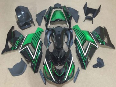 2006-2011 Kawasaki ZX14R ZZR1400 Motorcycle Fairing Kits - Green Glossy Black Canada Websites