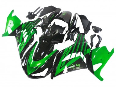 2012-2024 Kawasaki ZX14R ZZR1400 Motorcycle Fairing Kits - Green Glossy Black Canada Websites