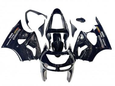 1998-1999 Kawasaki ZX6R Motorcycle Fairings - Glossy Black Yellow Elf Bridgestone Canada Websites
