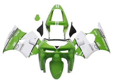 1998-1999 Kawasaki ZX6R Motorcycle Fairings - Green White Black Silkolene Bridgestone Canada Websites