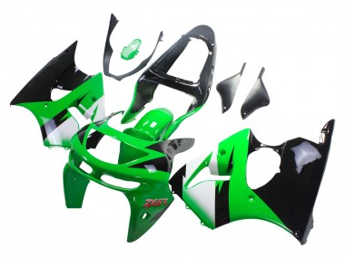 1998-1999 Kawasaki ZX6R Motorcycle Fairings - Green White Glossy Black Canada Websites