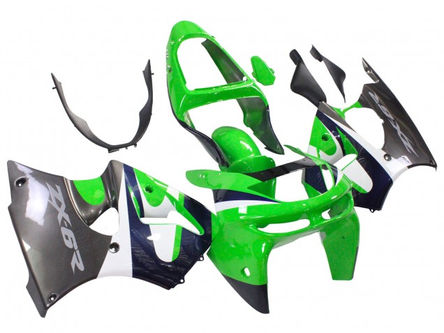 1998-1999 Kawasaki ZX6R Motorcycle Fairings - Green White Dark Blue Silver Canada Websites