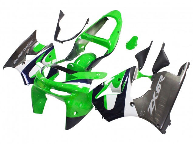 1998-1999 Kawasaki ZX6R Motorcycle Fairings - Green White Dark Blue Silver Canada Websites